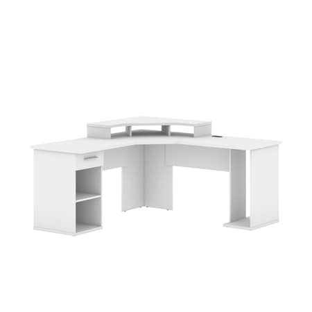 Bestar Hampton 66W L-Shaped Corner Gaming Desk, White 69431-000017